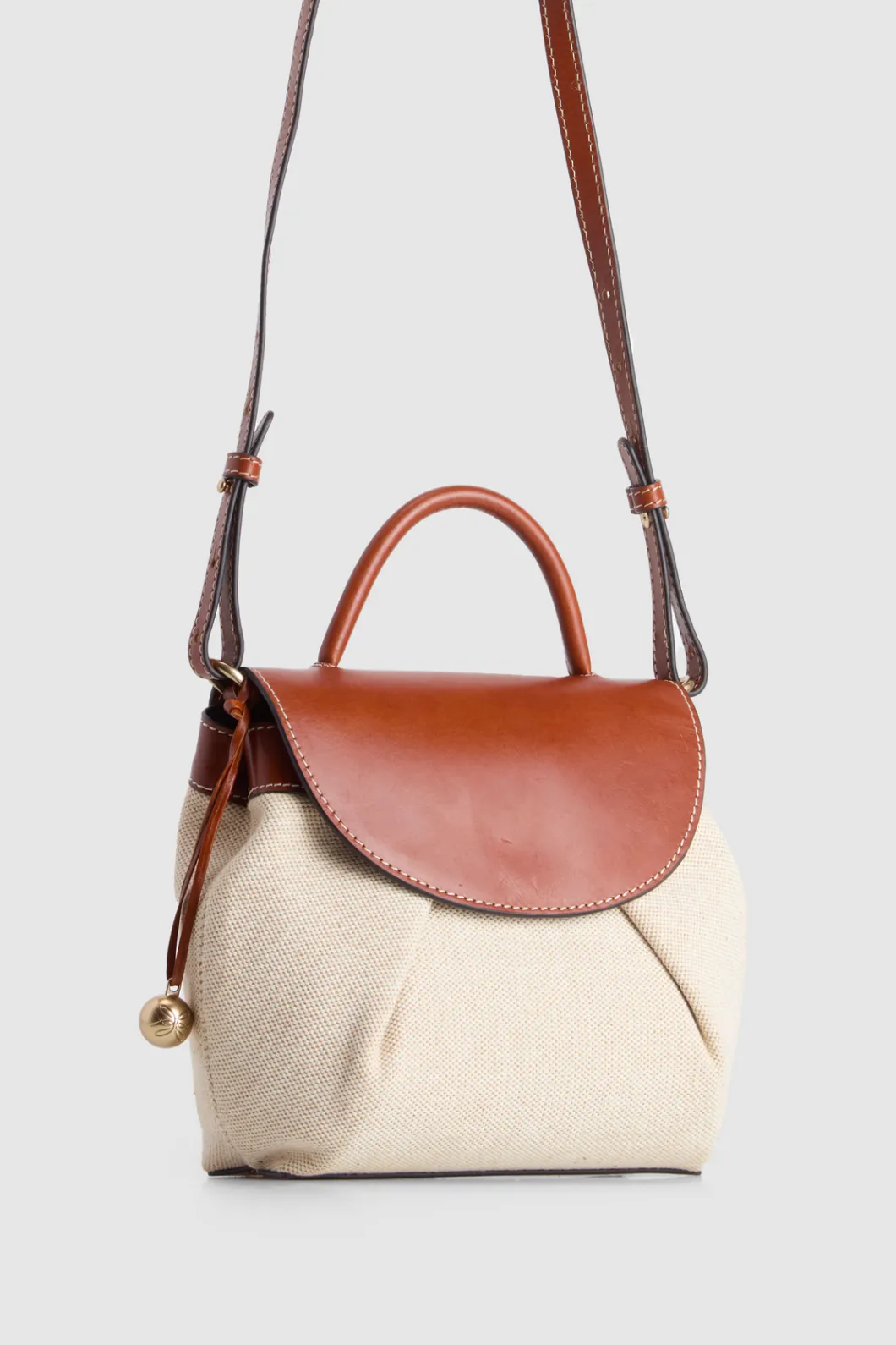 Alana Leather Canvas Crossbody Bag