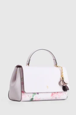 Iris Floral Top Handle Bag