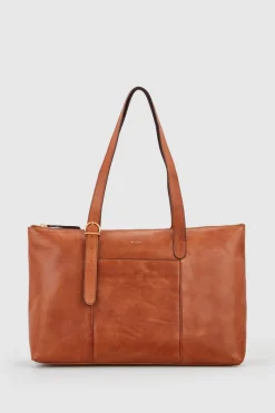 Ivy Leather Buckle Work Tote Bag