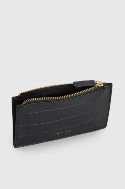 Lila Croc Emboss Leather CC Holder