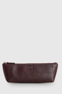 Lila Croc Emboss Pencil Case