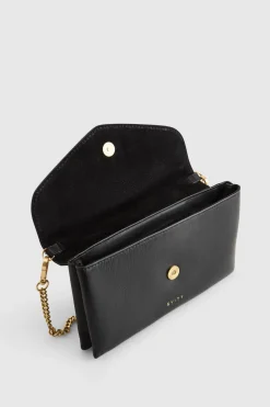 Lila Leather Chain Crossbody Purse