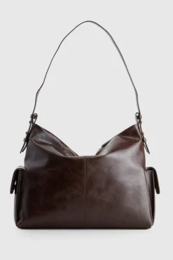 Narda Leather Pocket Hobo Bag