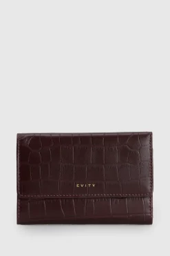 RFID Lila Croc Emboss Med Wallet